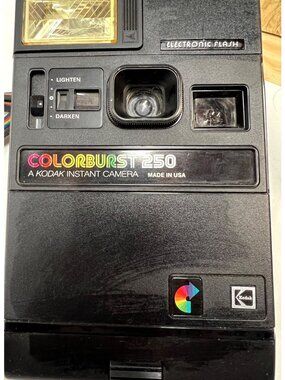 Kodak Colorburst 250 Instant Camera With Electronic Flash, And Strap